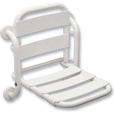 Klappbarer Duschsitz mit Rückenlehne, Wandmontage Serie EASY Idral 12008V Weiß