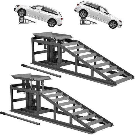 ELVMI Rampe de Levage Voiture Réglable avec Vérins Hydrauliques et Soupape de Surpression en Acier Gris 2000 kg (1/5)