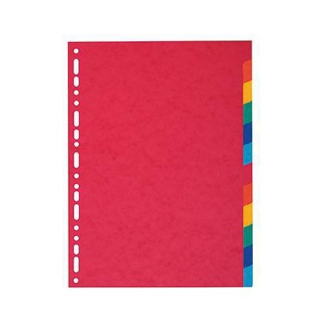 Separador exacompta cartulina simil prespan juego de 12 separadores din a4 multitaladro colores vivos