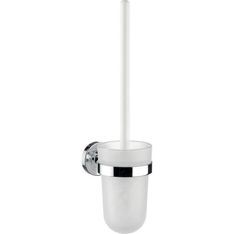 Ensemble de brosse de toilette POLO plastique blanc chromé