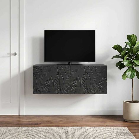 Wandmontierter TV-Schrank 78,5 x 31 cm Schwarz Holzwerkstoff (1/5)