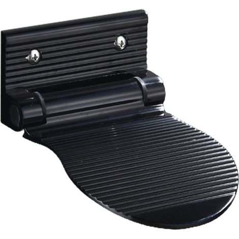 Repose-pieds de douche Pliable Aluminium Antirouille Noir Support Lavage Rasage Jambes Gain de Place Installation Murale Facile (1/5)