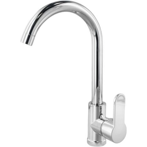 royaluxe -Mitigeur Évier Cuisine Acier Inoxydable Robinet Grand Arc Double Usage Eau Chaude Froide (1/4)