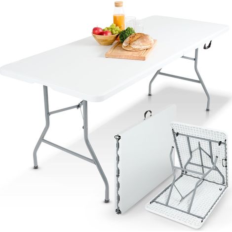 Arebos – Table de jardin pliante 182 x 74 cm – Surface en polyéthylène haute densité – Structure en acier robuste – Capacité 150 kg – Pour 8 personnes (1/9)