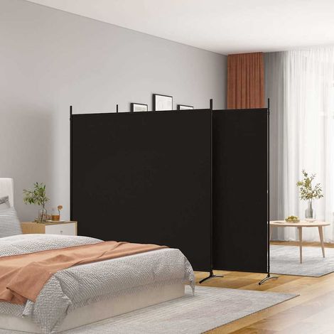 vidaXL Biombo divisor de 3 paneles de tela negro 525x180 cm (1/5)