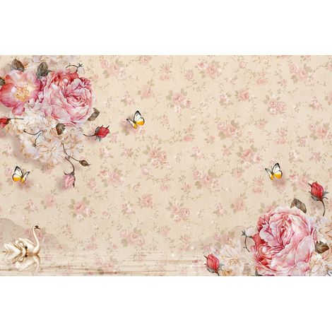 Papier peint panoramique - Fleurs 3D - 130 cm x 87 cm (1/2)