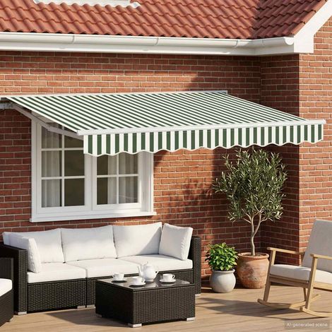 Toldo Retráctil Eléctrico Verde y 3 x 2,5 m