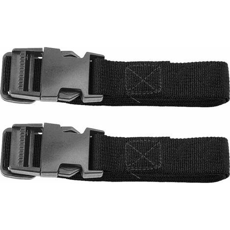 Set di 2 cinghie nere per bagagli con fibbia, cinghie di fissaggio regolabili in nylon per valigie, tende da campeggio, tappetini da yoga (25 mm x 2 m) (1/5)