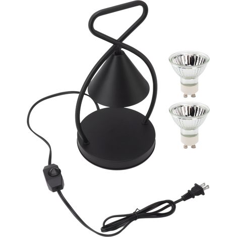 Lampe chauffante pour bougies avec 2 ampoules GU10, fer à chauffe uniforme 110-220V, diffuseur de cire pour bougies parfumées, prise US (1/5)
