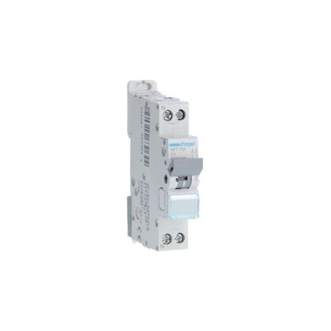 Disjoncteur 1P+N 6-10kA courbe C 1A 1 module HAGER NFT701 (1/2)