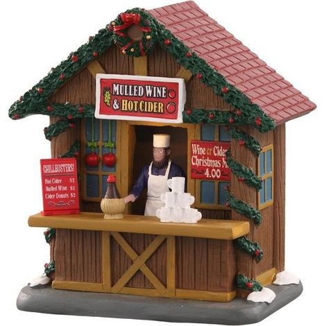 Lemax – Vin chaud et cidres décoratifs 11,9 x 8 x 13,5 cm – Polyrésine durable – Éclairage avec interrupteur ON/OFF – Ambiance festive (1/4)