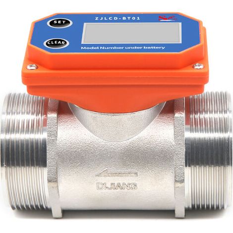 Misuratore di portata d'acqua digitale AIPERQ, sensore di flusso in acciaio inossidabile, misuratore di portata d'acqua resistente ad acidi e alcali (1/4)