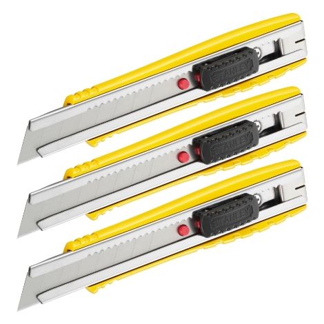 Stanley Set Fatmax 3 cuchillos metálicos robustos de 18mm