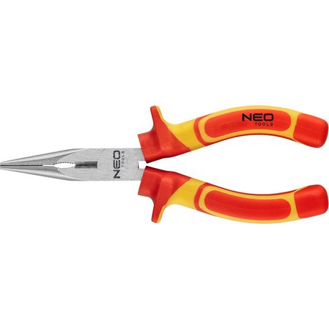 Pinze a becco lungo dritte, 180 mm, acciaio 1000V, CrV, lucidate (1/3)
