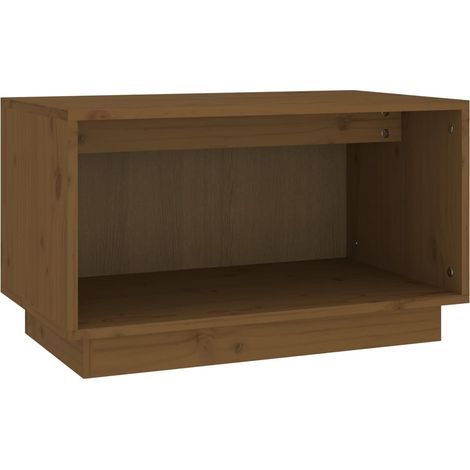 Mueble TV multimedia estantería para televisión buffet para televisión comedor salón dormitorio miel 60 x 35 x 35 cm madera maciza de pino marrón 020027711