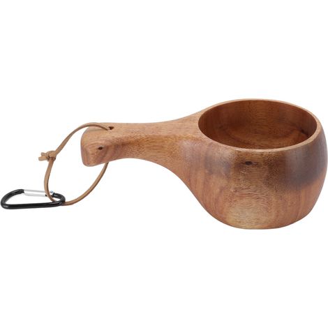 Tasse en Bois Style Nordique pour Randonnée Camping - Portable pour Café Thé Lait (1/5)