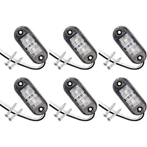 Lot de 6 Feux de Position Latéraux LED Universels pour Voiture, Remorque, Camping-Car, Caravane, Vélo et Moto (1/5)