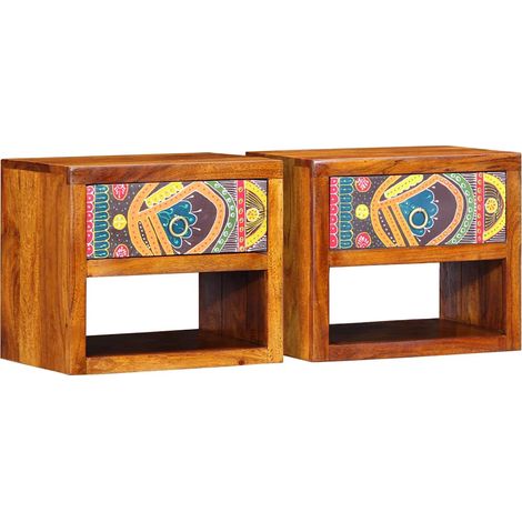 Armario de Noche con cajón 2 pcs Marrón 40 x 35 x 35 cm (1/5)