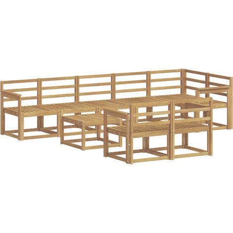 Outdoor Sofa Set 9 pcs White Solid Acacia Wood vidaXL (1/5)