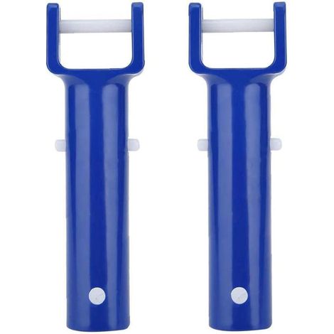 V-Kopf-Bürstengriff für Schwimmbadbürsten, V-Zangenkopf-Ersatzgriffzubehör aus blauem Kunststoff, 2 Stück, für die Poolpflege und -reinigung