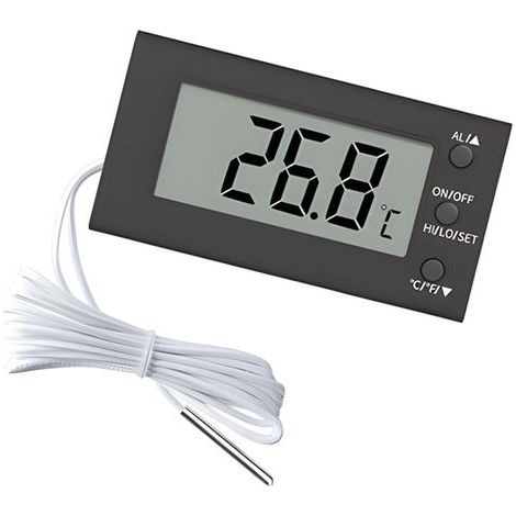 Sonde numérique pour congélateur, four et cuisson avec alertes, affichage numérique 50-300 ℃ Thermographe,Noir (1/2)