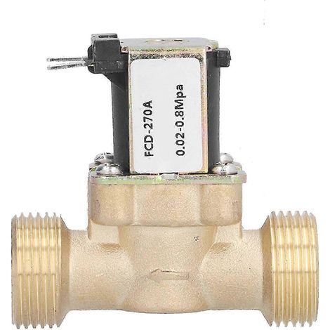 Électrovanne magnétique normalement fermée pour la régulation automatique de l'eau, entrée en laiton G1/2" DC 12V avec pression (1/5)