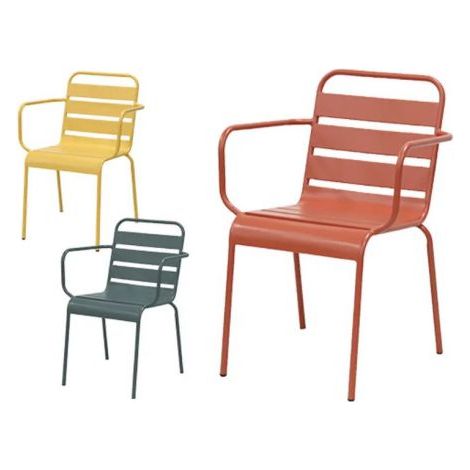 Sedia GDLC Fly Colors acciaio terracotta 52×56×82 cm – esterno