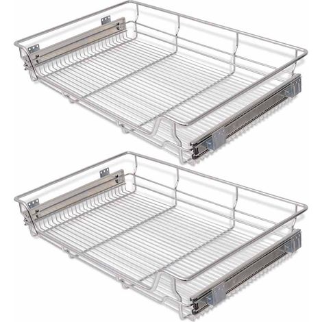 Panier en treillis métallique 2 pcs 800 mm Argenté
