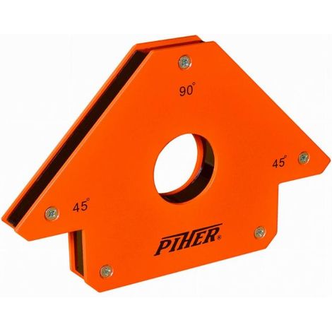 FPLUS piher escuadra magnetica q3 ref. 29005 , Capacidad de 45' y 90'. De uso industrial. Fabricado con chapas acero 2,5 mm. Imán de ferrimta protegido y permanente. Indeformable. (1/2)