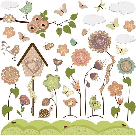 Sticker - Jardin joyeux - 30x30 cm