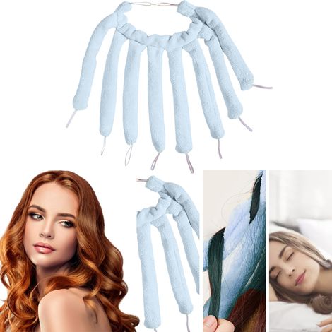 Turban à boucles sans chaleur, rouleaux auto-chauffants en velours corail, bigoudis DIY pour cheveux ondulés, coiffage nocturne sans dommage (1/5)