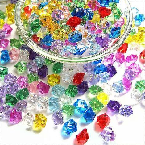 200 Stück 6x9mm Acryl-Edelsteine, Eiskorn, bunte Kunststoffjuwelen, Kristall-Diamanten, Kinder, für Vase, Aquarium, DIY-Dekoration (1/4)