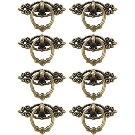 Poignee de Meuble,8Pcs Placards Bouton de Meuble,Bouton de Poignée,Poignée Tirage,PoignéEs Vintage,Antique Meubles Décor Pull, AdaptéEs Aux Portes, FenêTres, Armoires, Tiroirs, Cuisines (1/4)