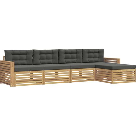 Ensemble de canapés d'extérieur 5 pc Blanc et anthracite vidaXL