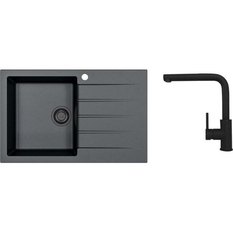 Alveus - Spülbecken-Set Cadit 20 und Armatur Zeos-P, deep black SETA25626 (1/2)