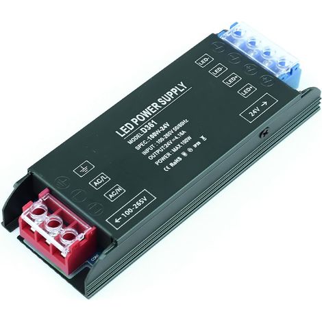 Transformateur 220V 24V Alimentation 100W LED Driver, AC 220V à DC 24V 4,2A 100W Ultra Mince Transfo Alimentation à Découpag Adaptateur à Tension Constante Basse Tension pour Ruban LED (1/5)