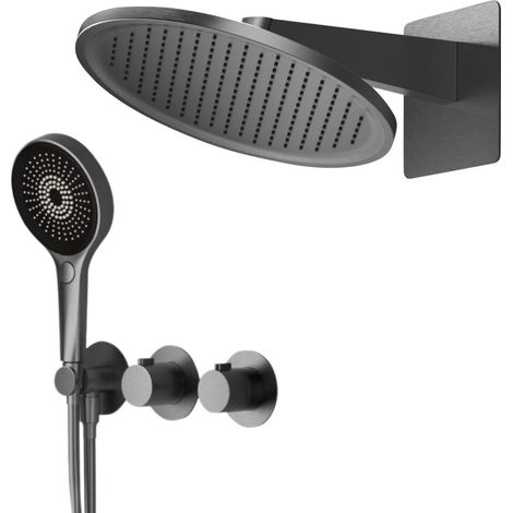IMEX - Ducha Empotrada Termostática Serie Bolonia Black Gun Metal (1/5)