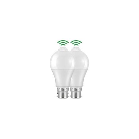 2 pièces Ampoule Detecteur de Mouvement B22 Baïonnette LED, 12W, 1020lm, Blanc Froid 6000 K, CIR 85, étanches IP42 à économie d\'énergie, non dimmable, Ampoule à Détecteur de Mouvement (1/3)