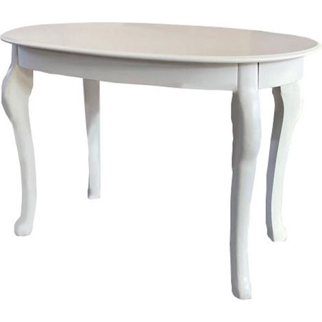 Tavolino da fumo ovale in legno bianco