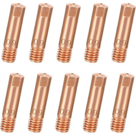 10 Pcs Buse de Soudage pour Mig, Pointe de Contact 0.9mm, Buse de Soudage 0.9 pour Torche de Soudage mb15 MIG MAG AK15 (0,9 x 25 mm) (1/5)
