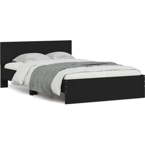 Lit double Lit adulte Cadre de lit sans matelas noir 120x200 cm (1/5)