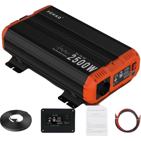 Onduleur Solaire, Conversion DC en AC, Haute Efficacité, 2500W-24V (1/2)
