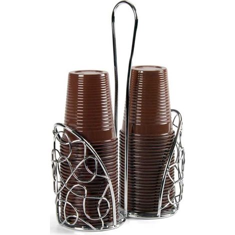 PORTABICCHIERI IN METALLO SILVER 16 X 8 X 27 CM