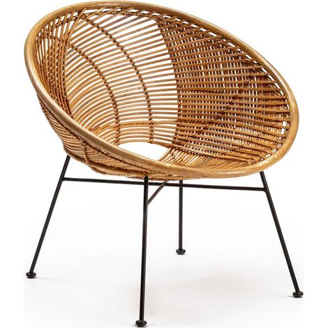 Sillon 72X78X80 Mimbre Natural/Metal Negro (1/4)