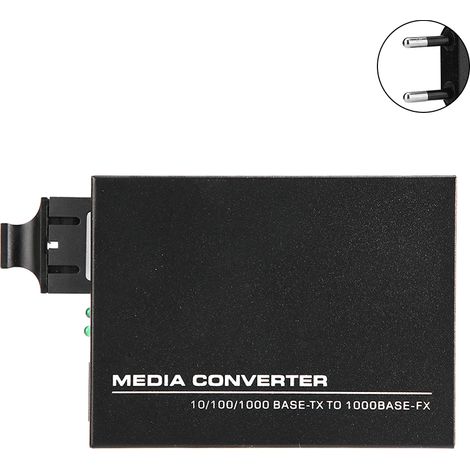 Convertisseur fibre optique Gigabit 100-250V double fibre monomode SC, classe transporteur, 1 pièce (1/5)