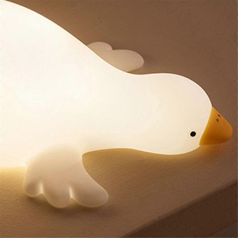 Lampe de nuit Big White Goose pour enfants, lampe de chevet amusante à manipuler --- (1/5)
