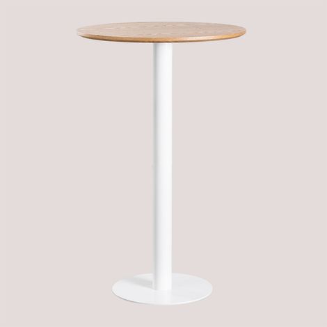 Mesa alta de bar redonda en chapa de fresno Frappe SKLUM Ø70 cm (1/5)
