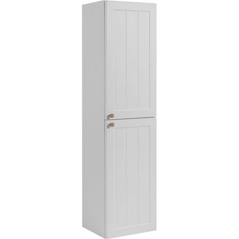 Colonna bagno 35 cm, 2 ante, Bianco, maniglie dorate, 35 x 27 x 136 cm (1/5)