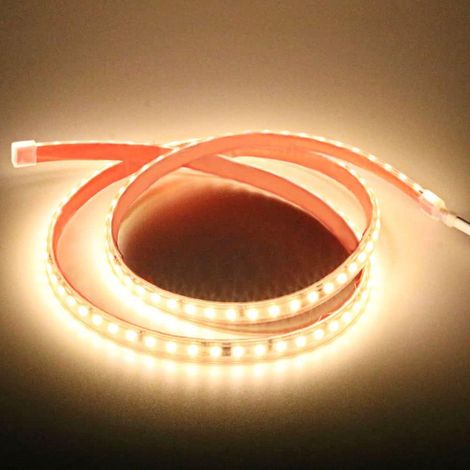 1 m 12 Watt LED Strip Light Adhesive 220 V Warm White, 2835 120 LEDs/M IP67 Waterproof Strip Light 10 cm, 1 Metre 3000 K LED Strip (1, Warm White) (1/5)