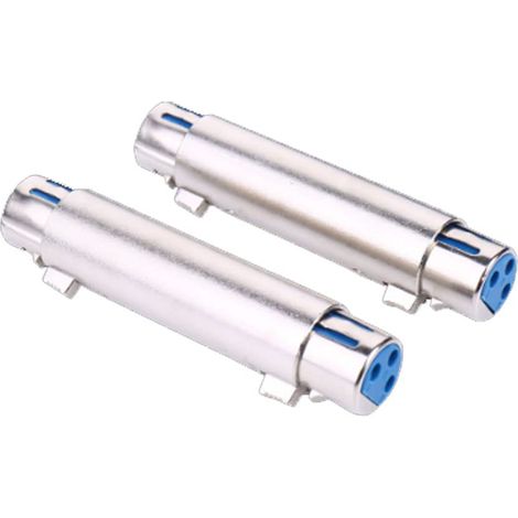 2 pièces XLR 3 Broches Femelle à Femelle câble Adaptateur changeur coupleur pour Microphone Audio etc. (1/5)